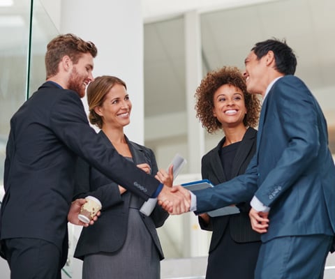 group people shaking hands